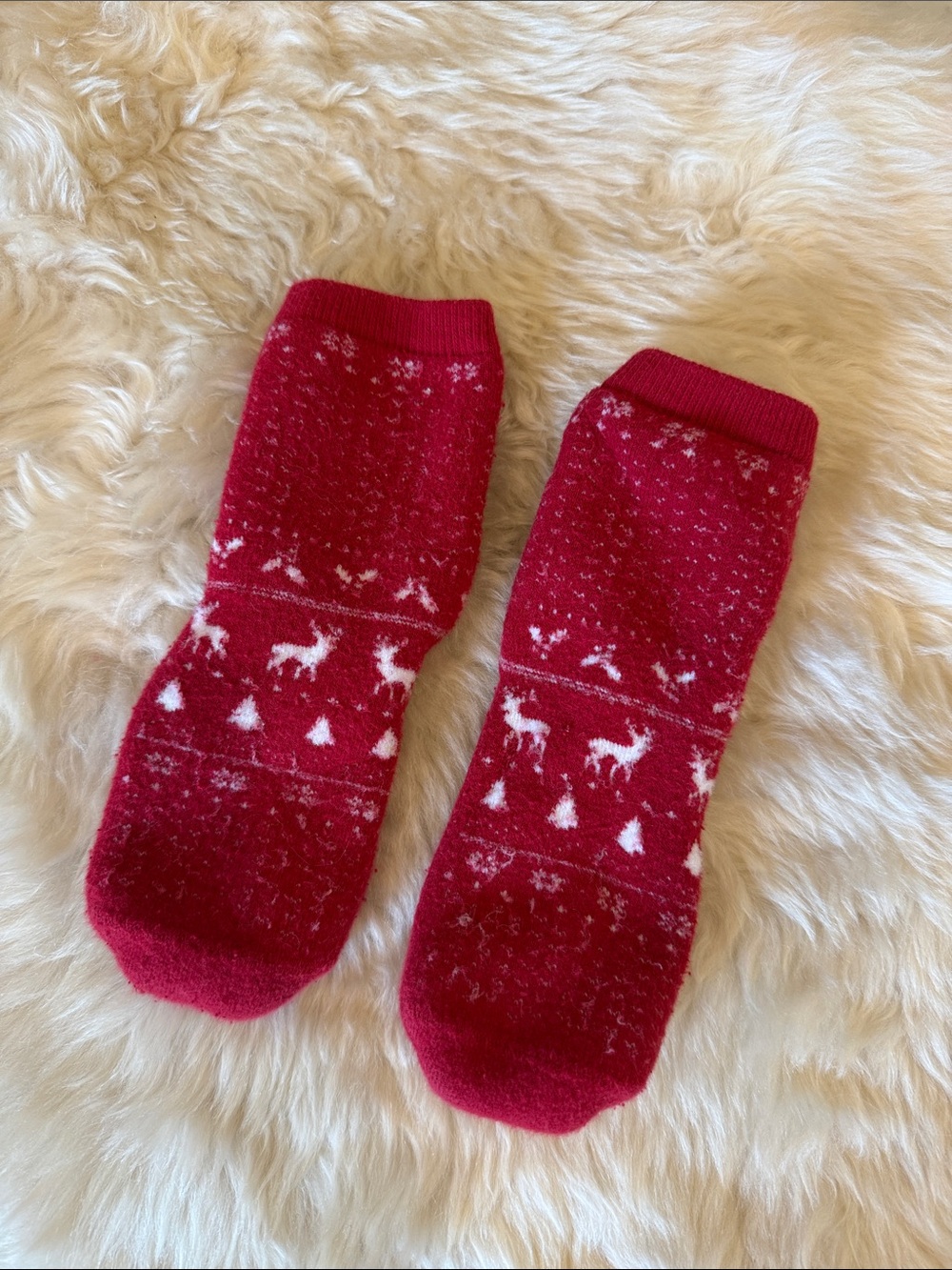 Zara Cozy Holiday Reindeer Crew Socks
